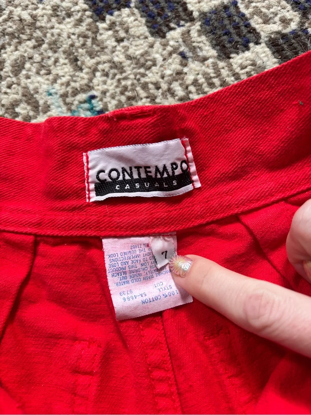 Vintage red denim Contempo Casuals shorts